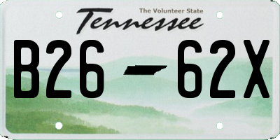 TN license plate B2662X