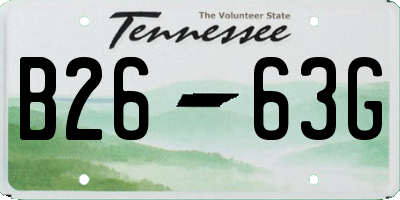 TN license plate B2663G