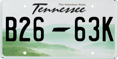 TN license plate B2663K