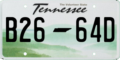 TN license plate B2664D