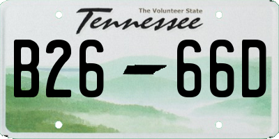TN license plate B2666D