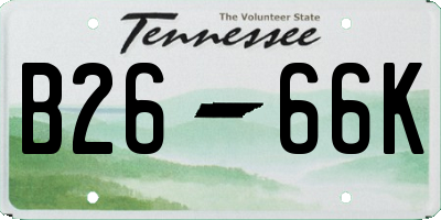 TN license plate B2666K
