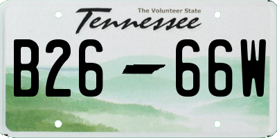 TN license plate B2666W