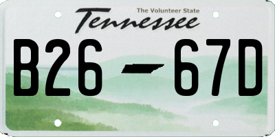 TN license plate B2667D