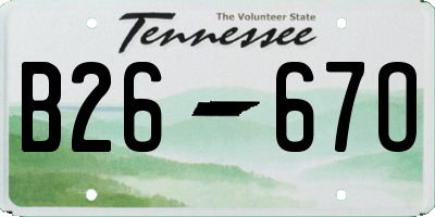 TN license plate B2667O