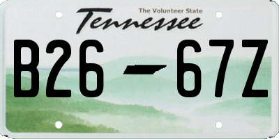 TN license plate B2667Z