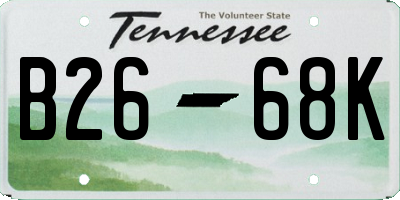 TN license plate B2668K