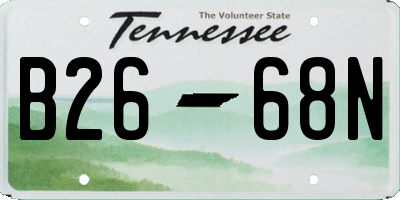 TN license plate B2668N