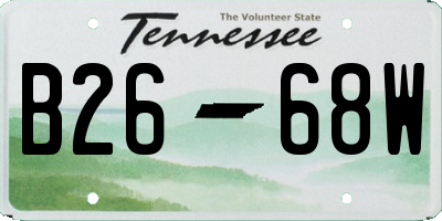 TN license plate B2668W