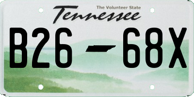 TN license plate B2668X