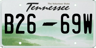 TN license plate B2669W