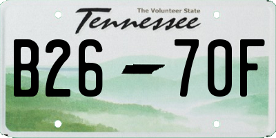TN license plate B2670F