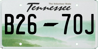 TN license plate B2670J