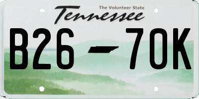 TN license plate B2670K