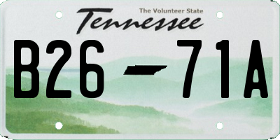 TN license plate B2671A