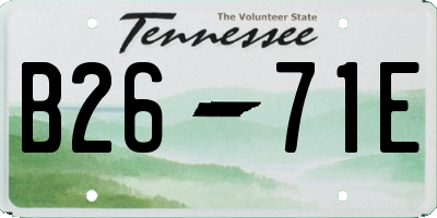 TN license plate B2671E