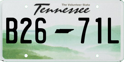 TN license plate B2671L