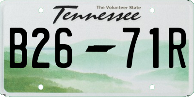 TN license plate B2671R