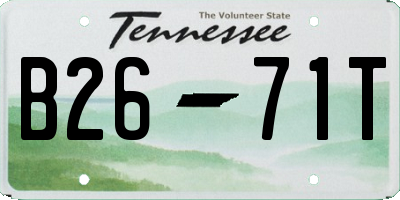 TN license plate B2671T
