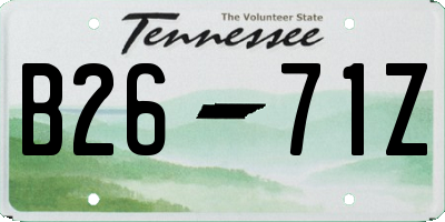 TN license plate B2671Z
