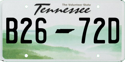 TN license plate B2672D