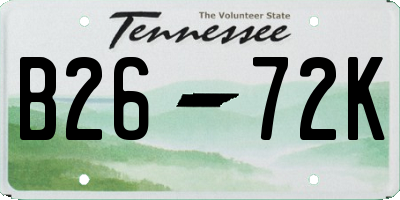 TN license plate B2672K