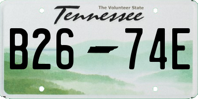 TN license plate B2674E