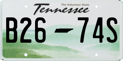 TN license plate B2674S