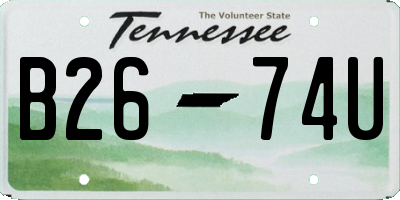 TN license plate B2674U
