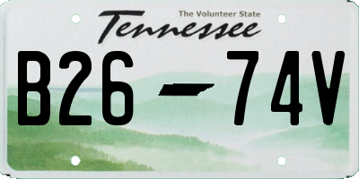 TN license plate B2674V