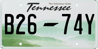 TN license plate B2674Y
