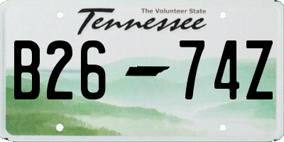 TN license plate B2674Z