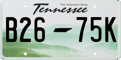 TN license plate B2675K