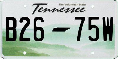 TN license plate B2675W