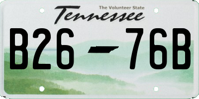 TN license plate B2676B