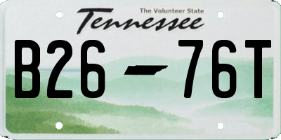 TN license plate B2676T