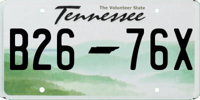 TN license plate B2676X