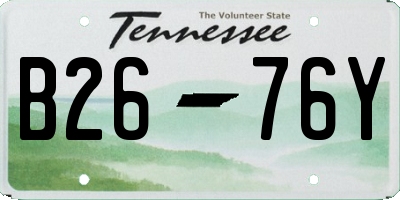 TN license plate B2676Y