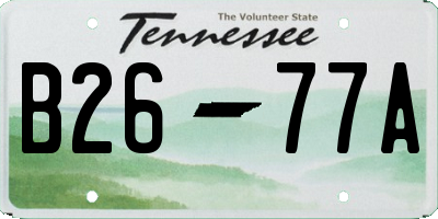 TN license plate B2677A