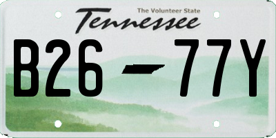 TN license plate B2677Y