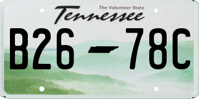 TN license plate B2678C