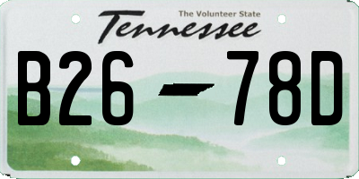 TN license plate B2678D