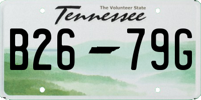 TN license plate B2679G