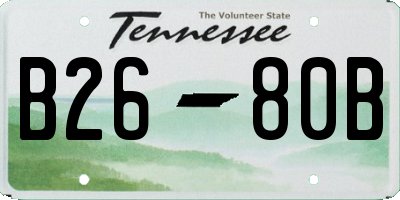 TN license plate B2680B