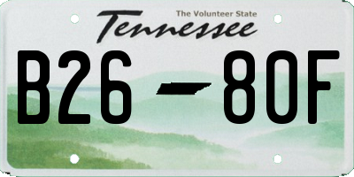 TN license plate B2680F