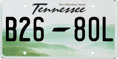 TN license plate B2680L