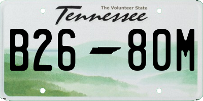 TN license plate B2680M