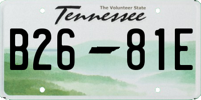 TN license plate B2681E