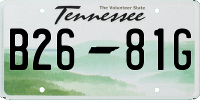 TN license plate B2681G