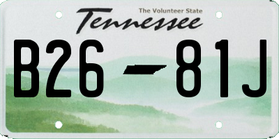 TN license plate B2681J